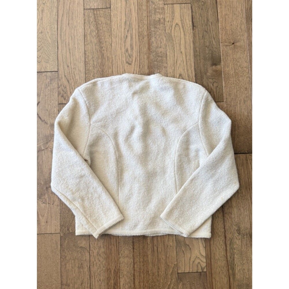 Vintage Ivory Wool Cardigan Sweater Austrian Folk Cottagecore Country Orvis - Picture 5 of 16
